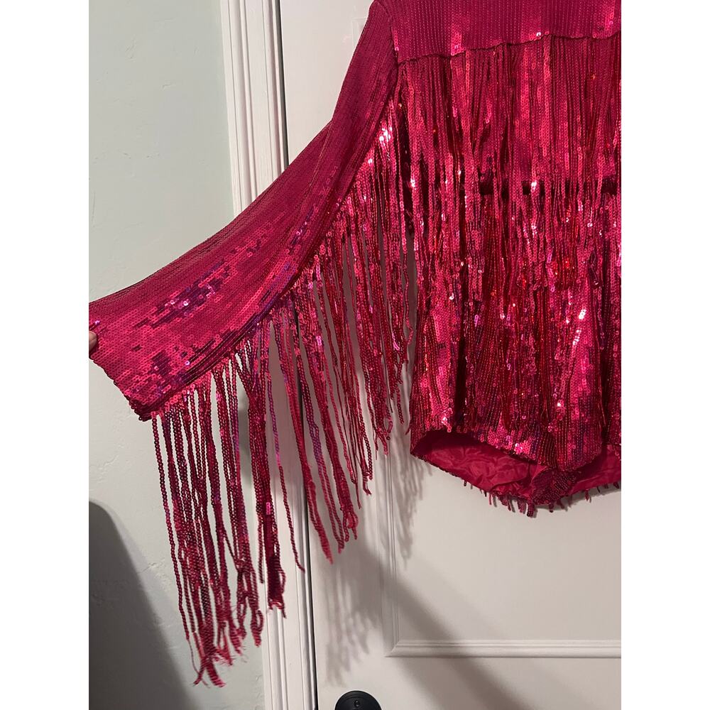 Nasty Gal Sequin Fringe Trim Romper 4 NWT - Picture 5 of 5